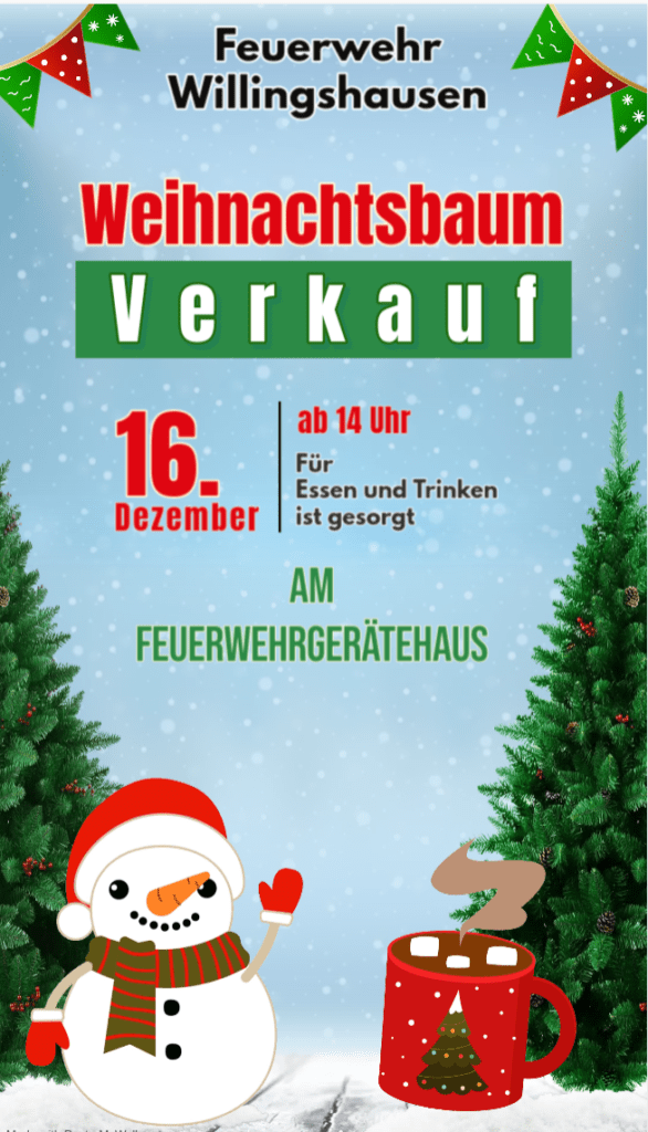 Weihnachtsbaumverkauf 16.12.2023 ab 14 Uhr